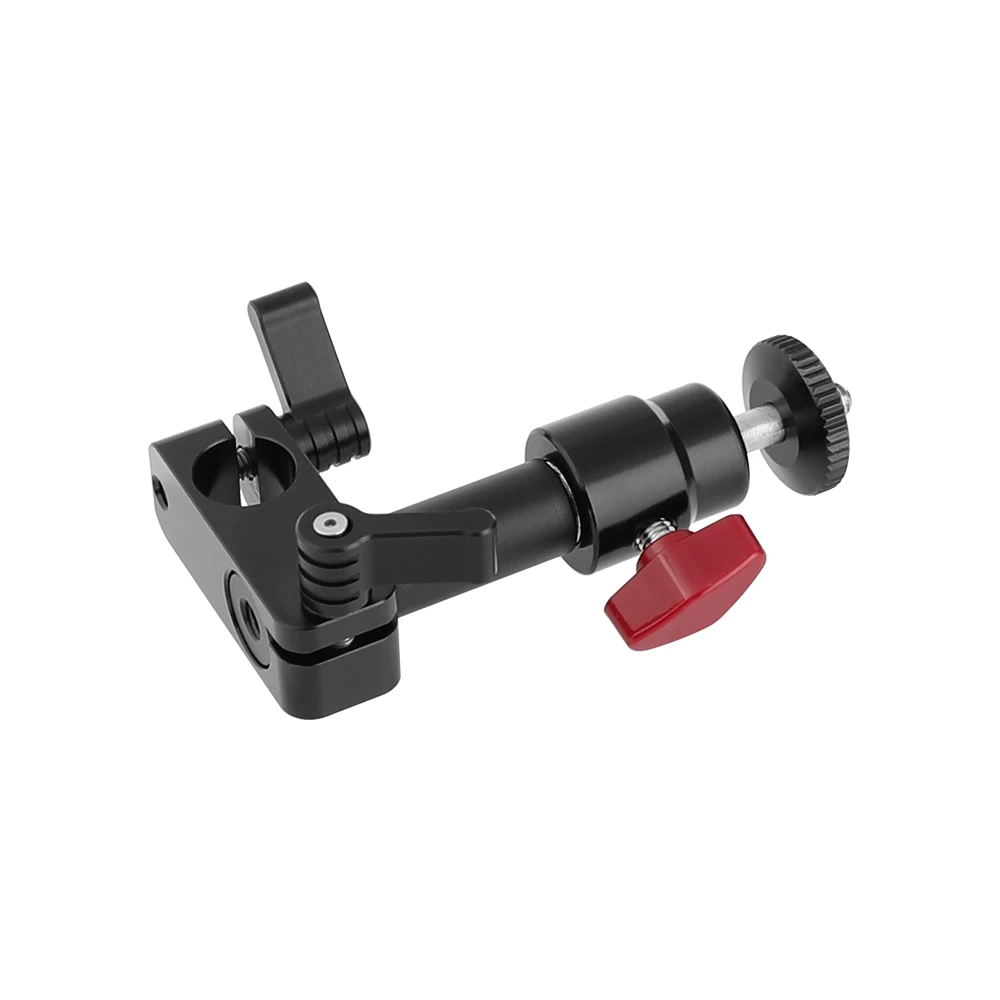 SZRIG 90-Degree Rod Rig Clamp with 50mm Rod And Mini Ball Head Bracket Holder Mount height direction is adjustable Universal