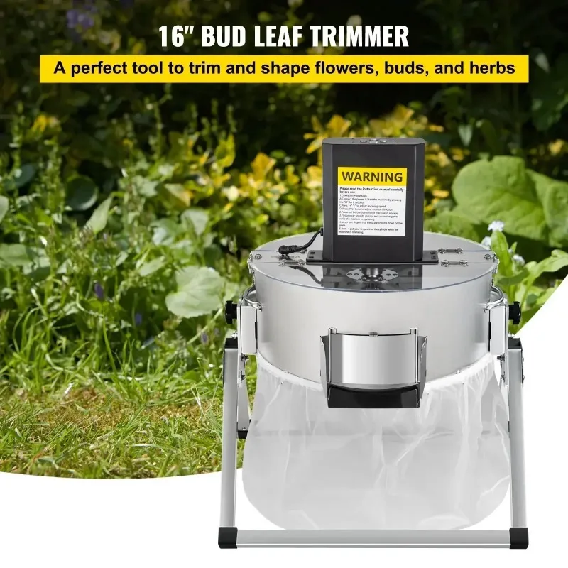 16 Inch Bud Leaf Trimmer, Electric & Manual Twisted Spin Cut Machine for Dry Wet Flowers Leaves Hydroponic Plant Cutting