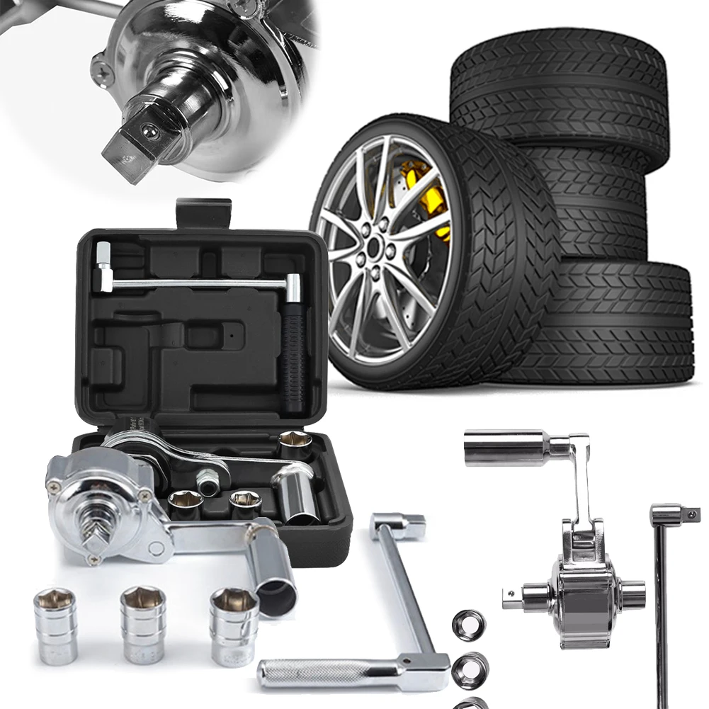 

Wrench Booster Tire Nut Remover with 17mm/19mm/21mm Sockets Tire Disassembly Labor Saving Wrench for Loosening Car Tire Lug Nuts