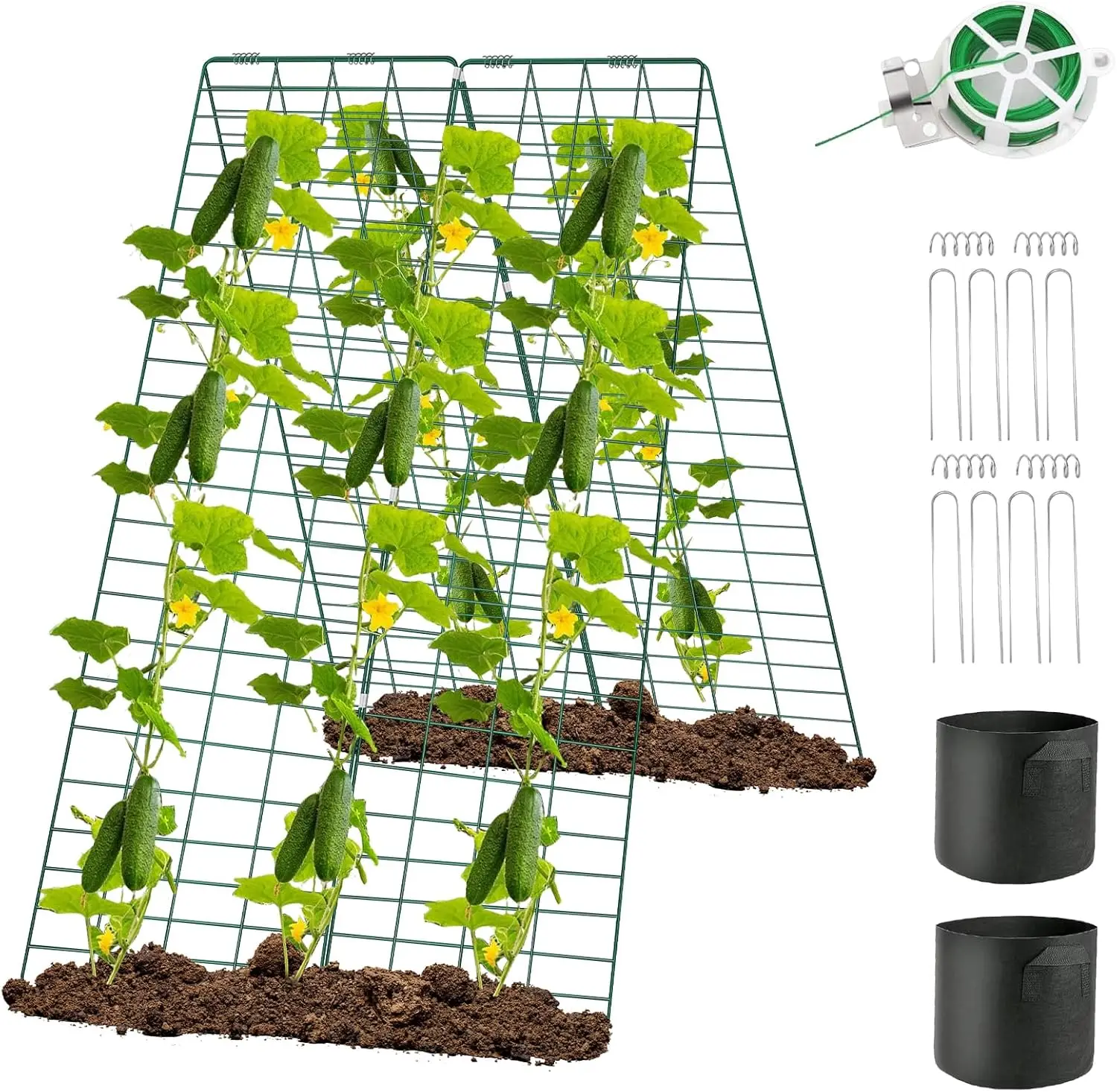 

Cucumber Trellis For Raised Bed，48 X 34 Hes 1 Pa Foldable A-Frame Trellis For Climbing Plants Outdoor - Cattle Panels For