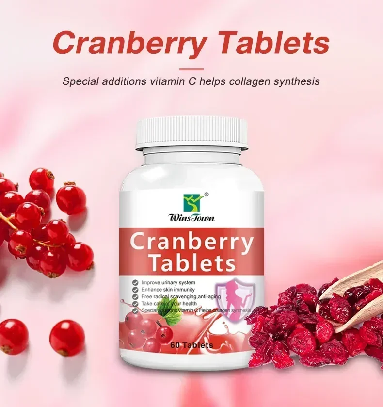 1-Flasche Cranberry-Tabletten für Schönheit, Schönheit, feuchtigkeitsspendende Darmbewegungen, die die körperliche Kraft und ergänzende Ernährung