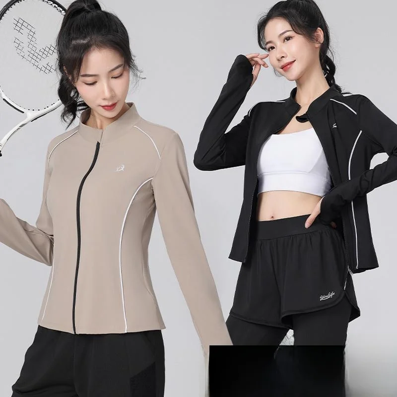 

Профессиональная спортивная одежда Jaet, женский топ больших размеров для бега Fitn Qui Dry, свободный открытый кардиган на молнии, топ для йоги, большие размеры