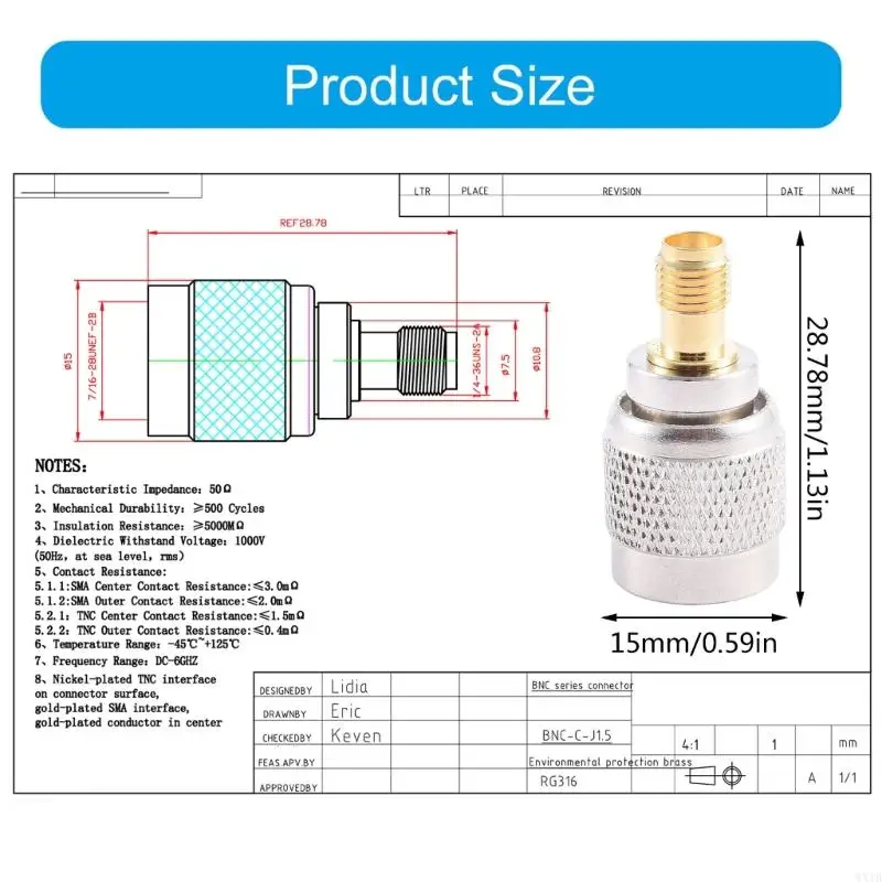 TNC SMA信号変換アダプターTNC SMA JKコネクタ銅構造