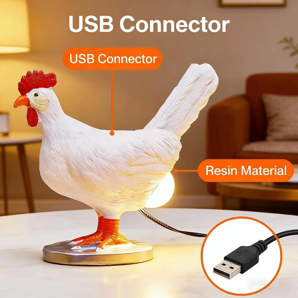 Decorative Night Lights Simulated Animal Funny Easter Home Decor Party Carnival Chicken Lamp Chick Night Light Ornaments