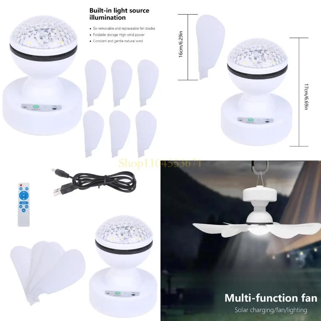 

Best Seller USB Rechargeable Hanging Fan Adjust Brightness, Remote Control Ceiling Fan