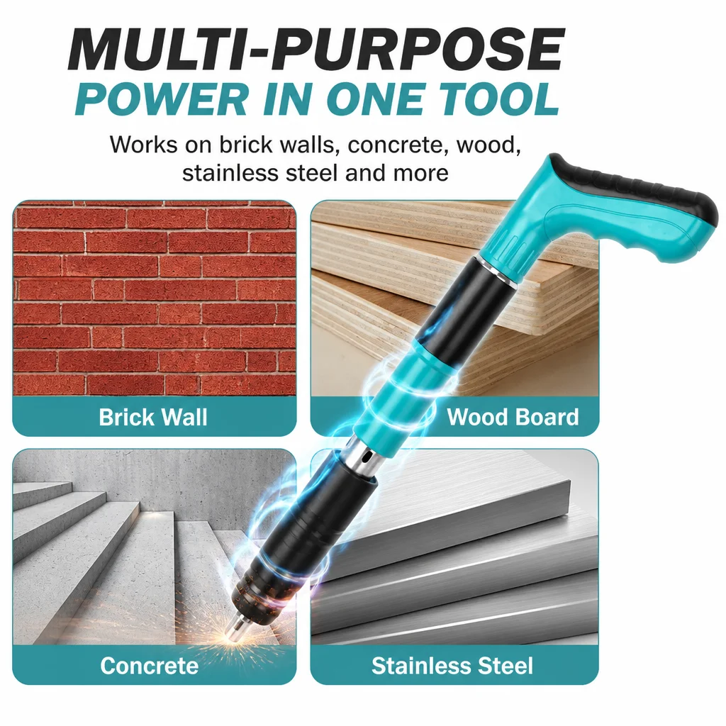 ‌Multi-Purpose Power Tool Nail Gun Mini Syringe Design for Fast & Labor-Saving Installation