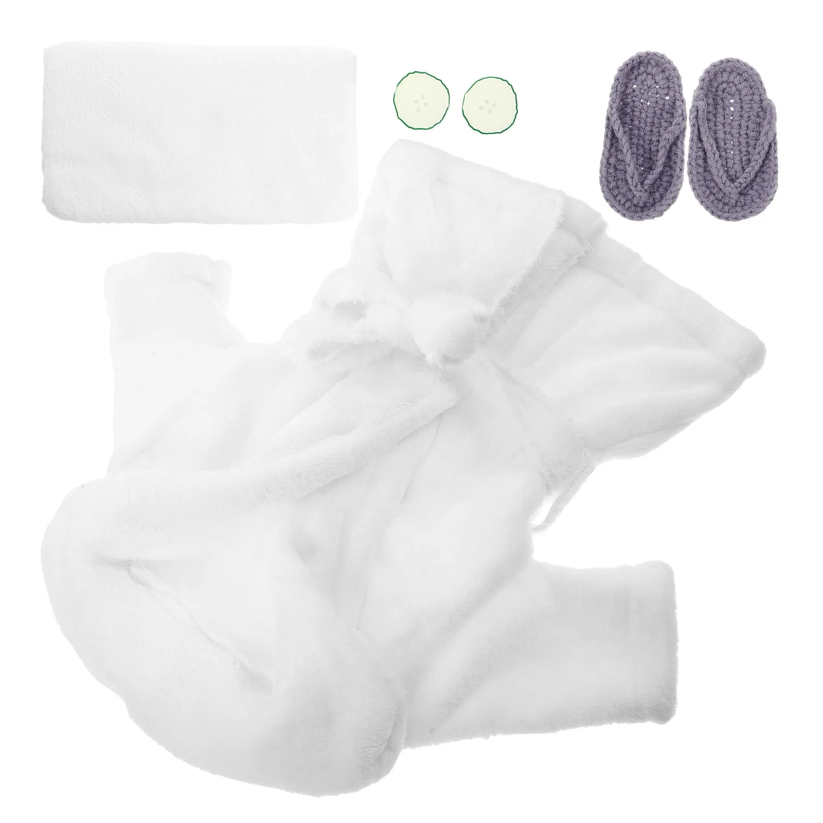 

1Set Cute Infant Bathrobe Set Breathable Towel for Newborn Photography Prop Fine Craftsmanship Bath Towel for Little