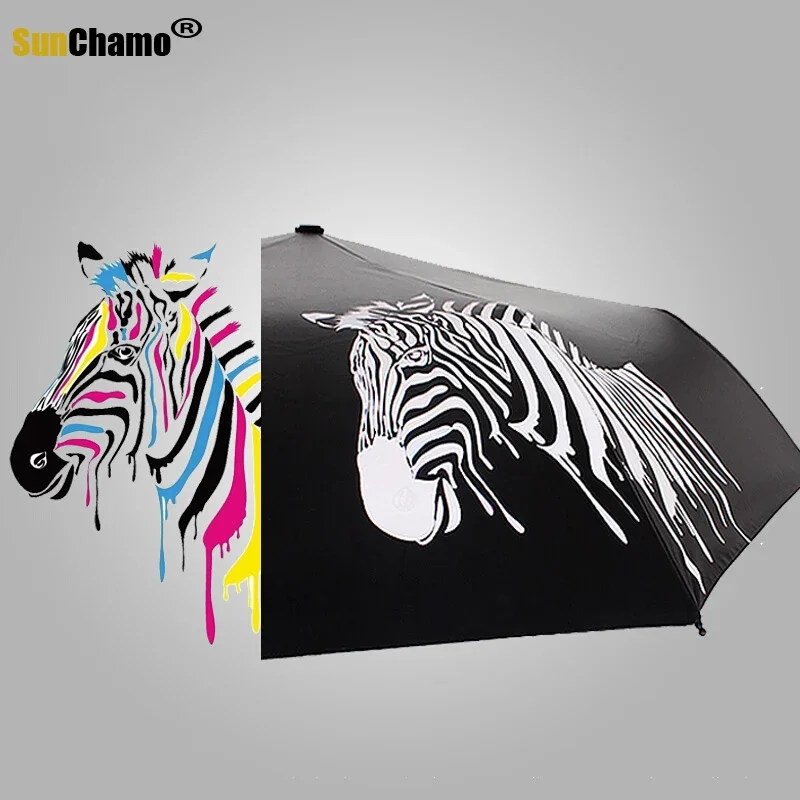 Sunny Automatic Sunshade Folding Small Black Color Changing In Water Umbrellas  Anime Umbrella