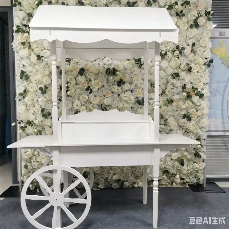 Portable Stainless Steel Candy Display Stand with Wheels Foldable Cylinder Chocolate Rack Mobile Snack Holder for Living Room