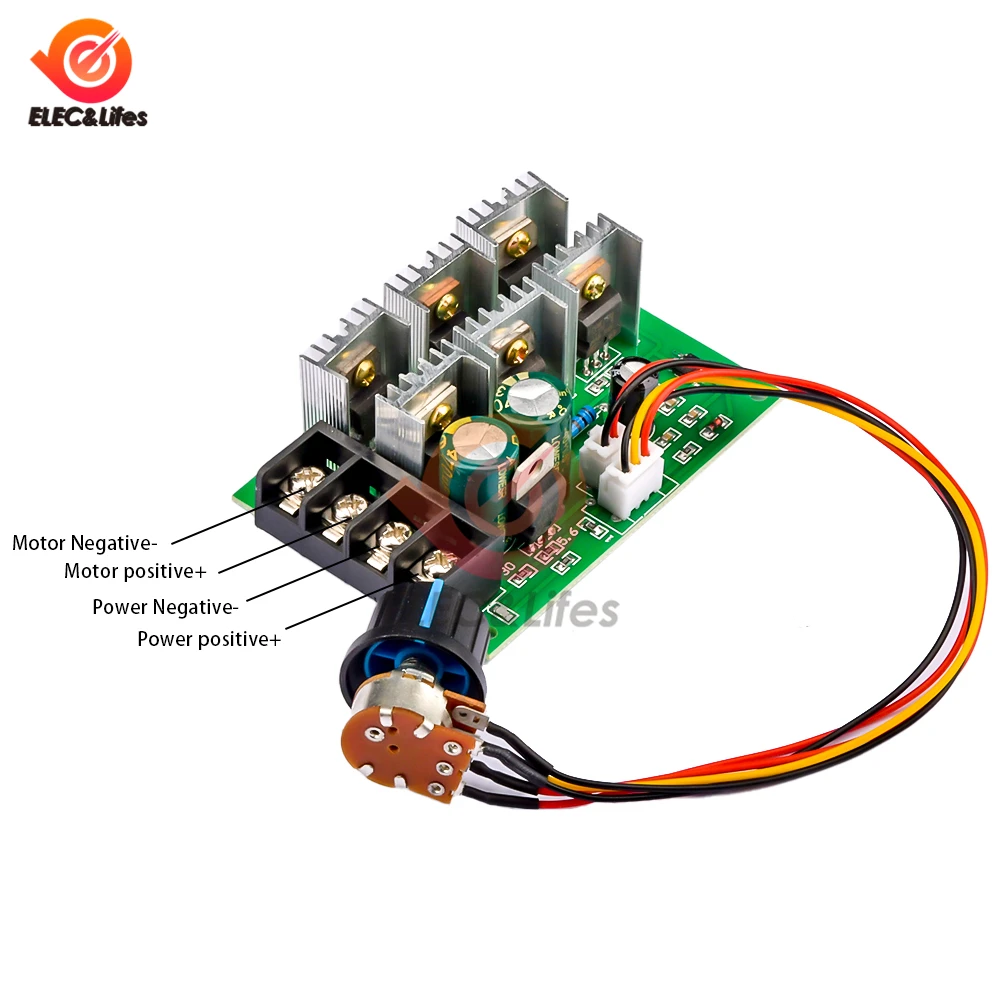 DC 9-55V 40A 2000W PWM DC Motor Pump Speed Regulator High Power Speed Controller 9V 12V 24V 36V 48V