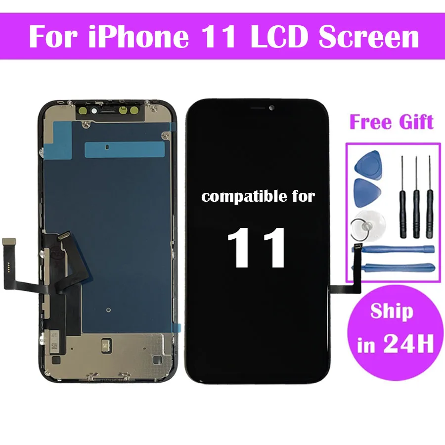 100% Test incell For iPhone 11 LCD Display with Touch Assembly For iPhone 11 Screen Replacement No Dead Pixel