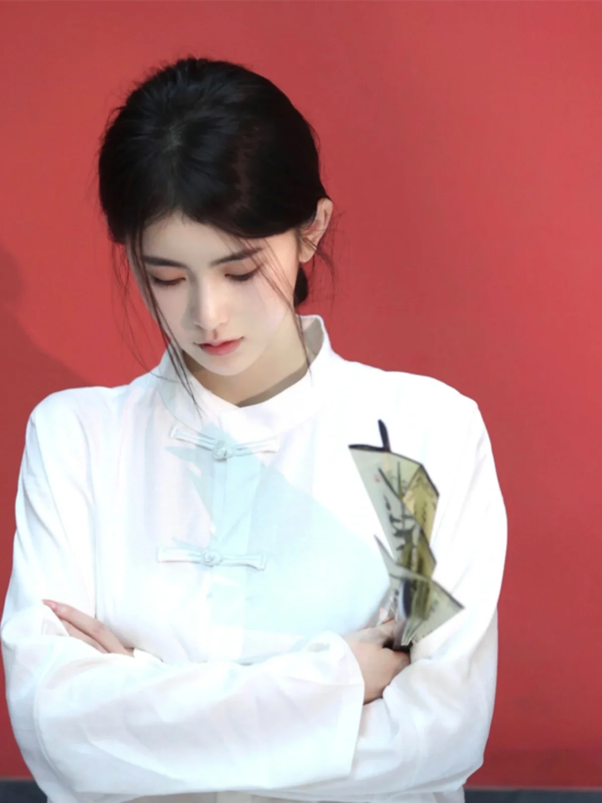 

Новая китайская женская модная рубашка-ханьфу с воротником на пуговицах, длинная, свободного кроя, из хлопка, традиционная, из Чжэцзяна