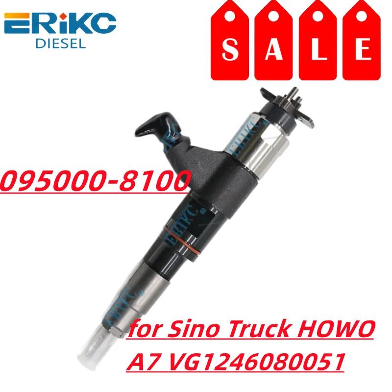 ERIKC Inyector 095000-8100 Auto Diesel Fuel Injector VG1096080010 Common Rail Original Injection Assy 0950008102 for HOWO