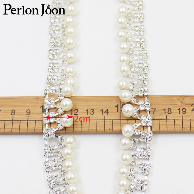 pearl tassel rhinestone trim  pearl pendant trim chain Used for bridal wedding dresses, shoe accessories ML054