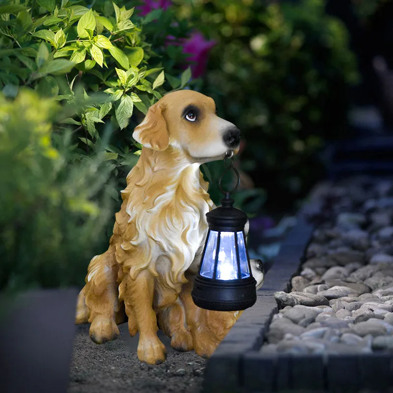 

Garden home decorations resin puppy crafts solar hanging lights simulation puppy ornaments garden yard porch decorations