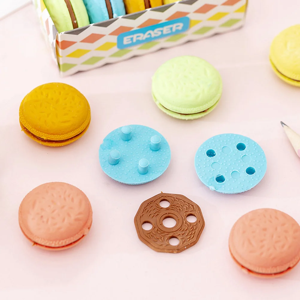 

4 Boxes Macaron Erasers Cute Mini Cartoon Kids Erasers Bulk Educational Classroom Fun Stationery Cute Eraser Student Prizes