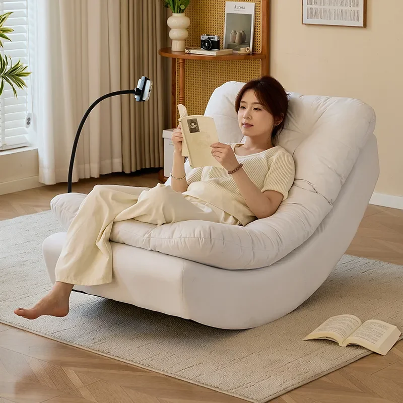 Lazy Moon Rocking Chair Recliner for Adult Sleeping Balcony Sofa Chair Living Room Home Leisure Single Sofa Chair