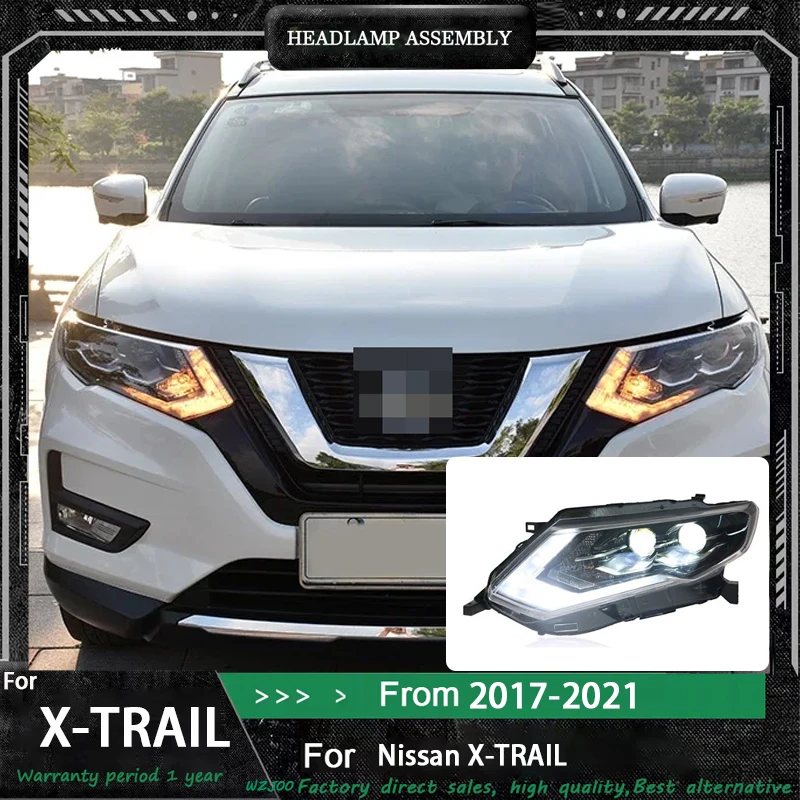 

Car Styling for Nissan X-TRAIL 2017-2021 LED Auto Headlight Assembly Upgrade High Configuration DRL Dynamic Lamp Accessories