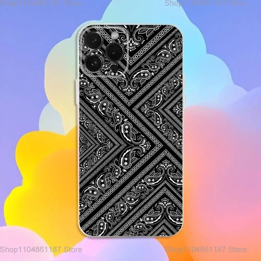 حافظة هاتف بنمط باندانا لهاتف آيفون 17,16,15,14,13,12,11 Pro,Max,Plus,X,XS,XR,SE,سيليكون شفاف صغير ناعم