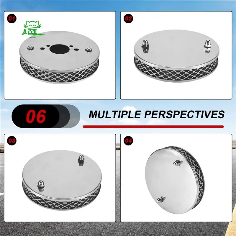 

A22E-Car Chrome Pancake High Air Flow Air Filter For All 1.25 Inch SU HS2 Carburettors 14X3cm