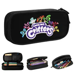 Smiling Critters Cartoon Game Pencil Case Double Layer Large-capacity Kids School Supplies Pencilcase Suprise Gift