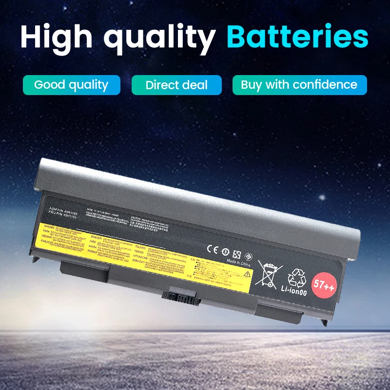 57++ 45N1159 45N1158 Laptop Battery for Lenovo ThinkPad T440P T540P W540 W541 L440 L540 Notebook Bateria 100Wh 8960mAh