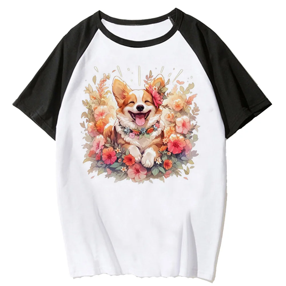 

Топ Corgi, Женская Футболка harajuku, графическая Одежда для девочек