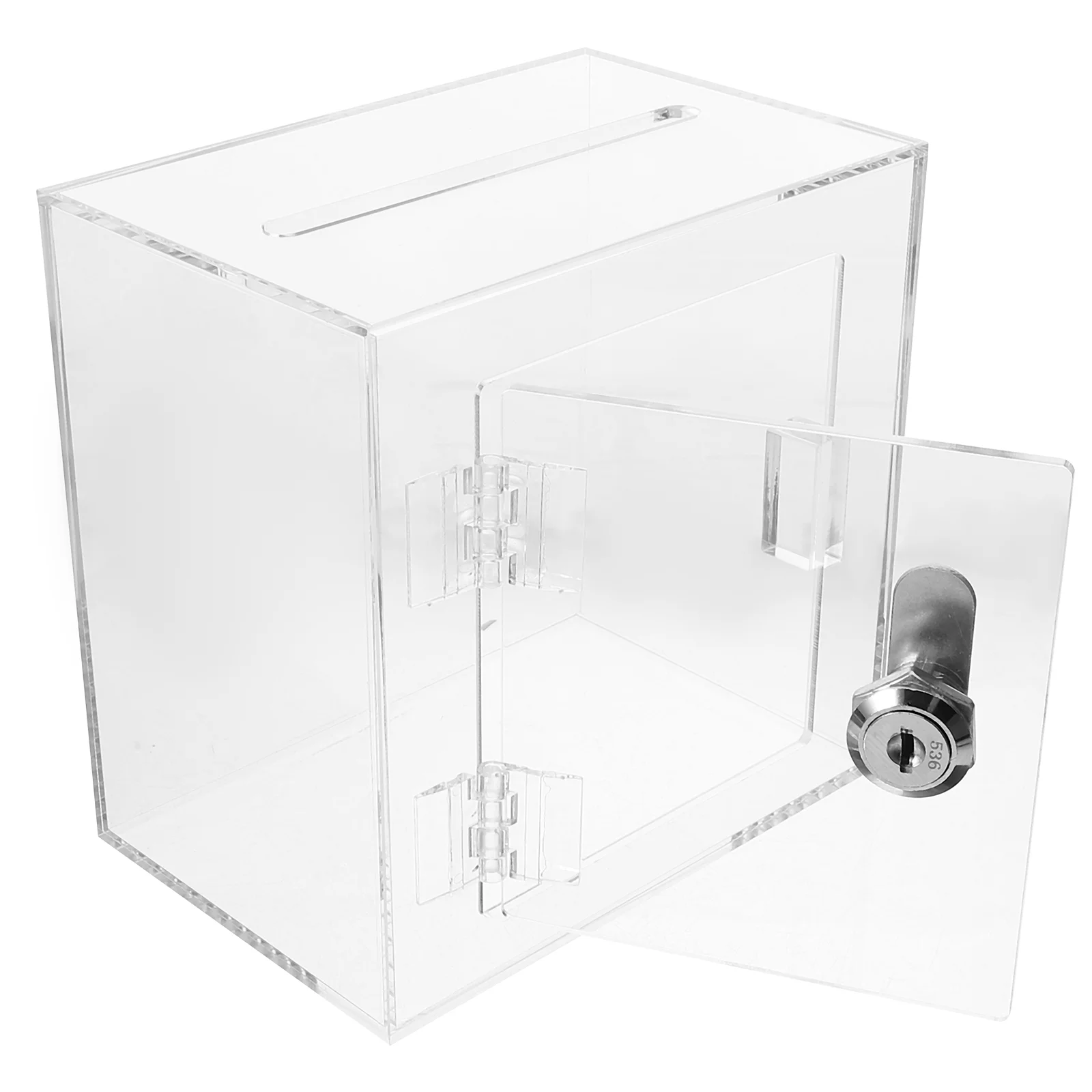 Transparent Acrylic Box Donation Boxes for Fundraising Clear Window Mailbox with Lock