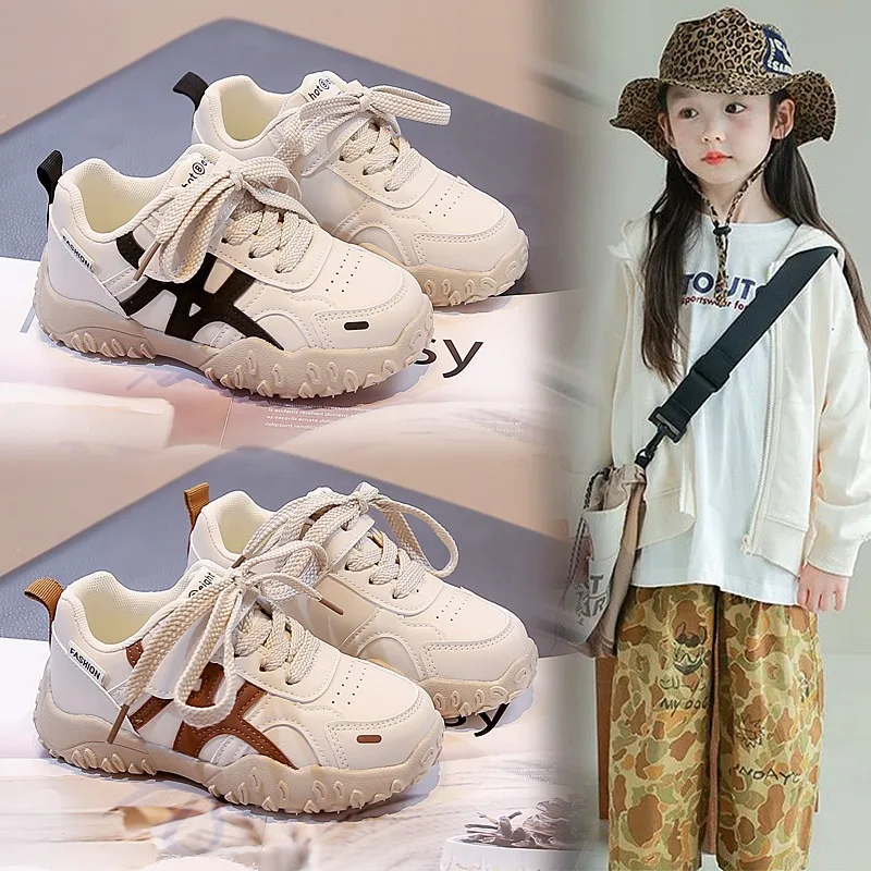 

Новинка 2023 года, осенняя детская модная, простая и популярная спортивная обувь для девочек и мальчиков, повседневная детская обувь для бега