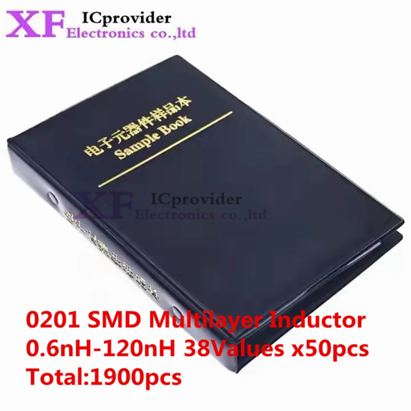 0201 muRata SMD Multilayer Inductor Sample Book 0.6nH~120nH 38Valuesx50pcs=1900pcs Assorted Kit