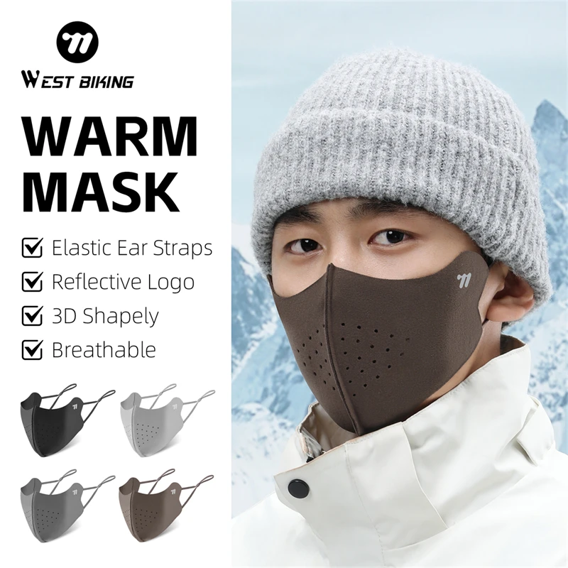 

WEST BIKING зимняя теплая 3D маска для лица 10А антибактериальная ткань унисекс спортивная маска для бега, катания на лыжах, велоспорта, дышащая Балаклава