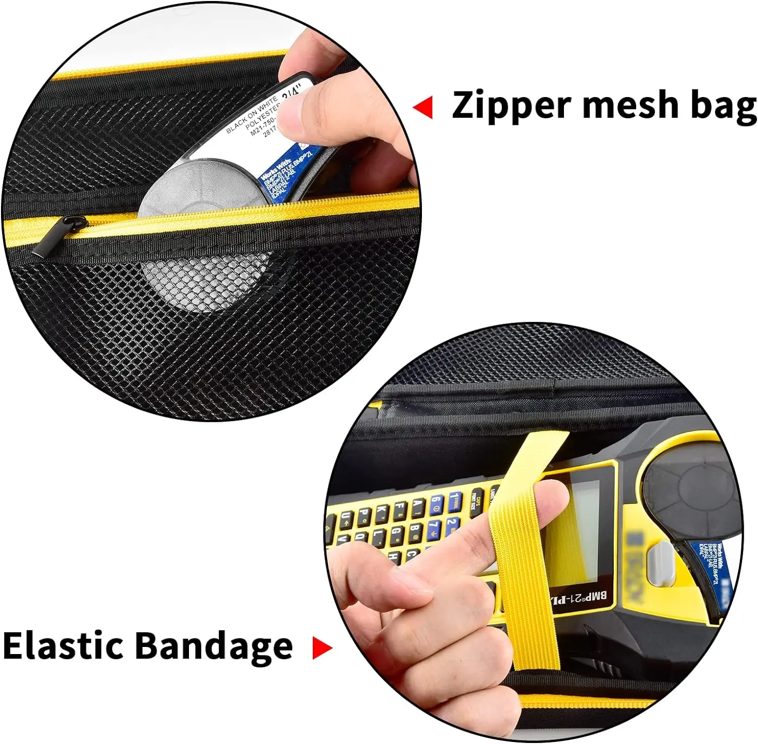 Case Compatible with Brady M210/ BMP21-PLUS Handheld Label Printer. Sticker Maker Portable Storage Holder Bag with Mesh Pocket