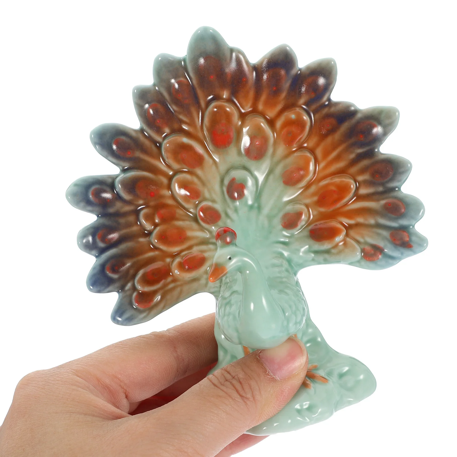 

Peacock Shaped Ceramic Statue Lovely Desktop Animal Decor for Coffee Shop Library Hotel Aesthetically Pleasing Bedroom Craft