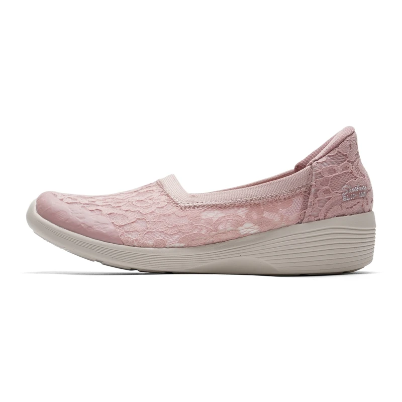 

Легкие повседневные туфли Skechers для женщин, слипоны для ходьбы, туфли с низким вырезом, кроссовки без шнурков 159377-Ros