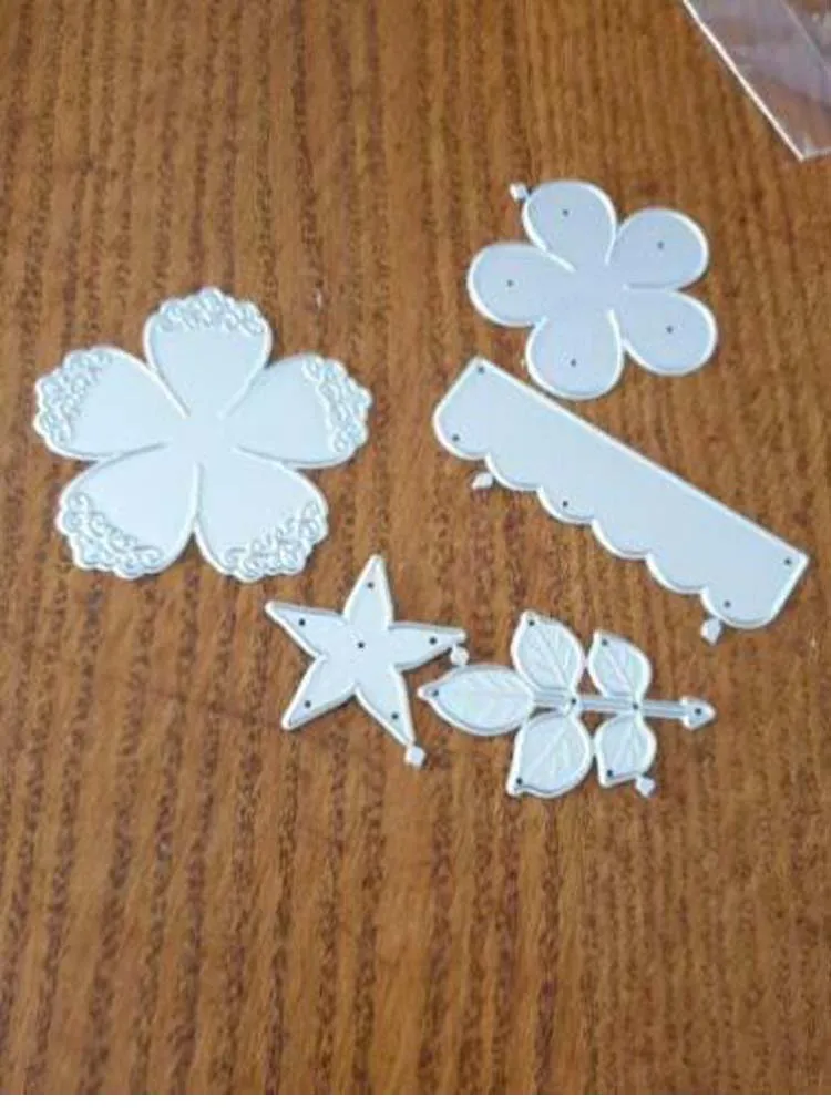 Layred Flower Leaves Metal Cutting Dies Stencil Scrapbook Diy Album Stamp Paper Card Embossing Decor Craft Knife Mould