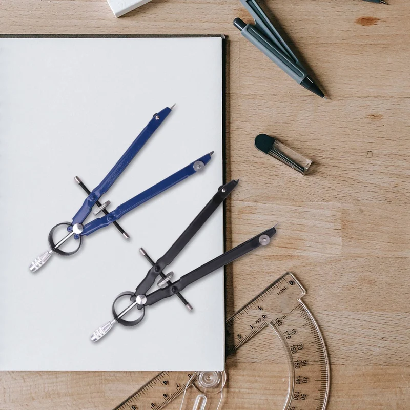 بوصلة احترافية ABXH مع قفل، بوصلة للهندسة، بوصلة قوس زنبركية 6 بوصة، بوصلة دقيقة للرياضيات، بوصلة صياغة، C