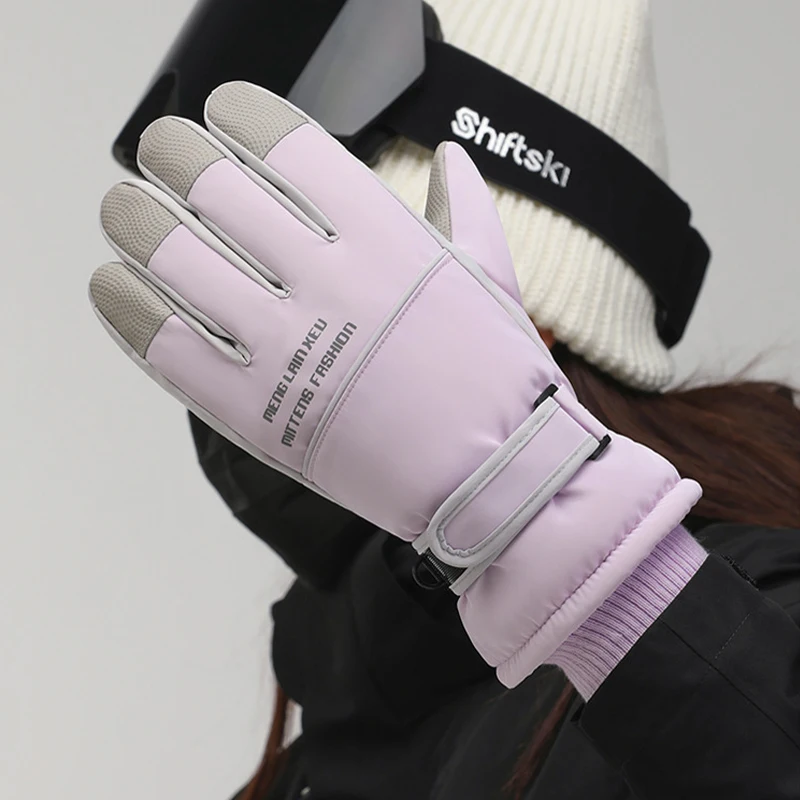 

Winter Snowboard Ski Gloves Artificial Leather Coldproof Windproof Waterproof Touch Screen Motorcycle Cycling Fleece Warm Gloves