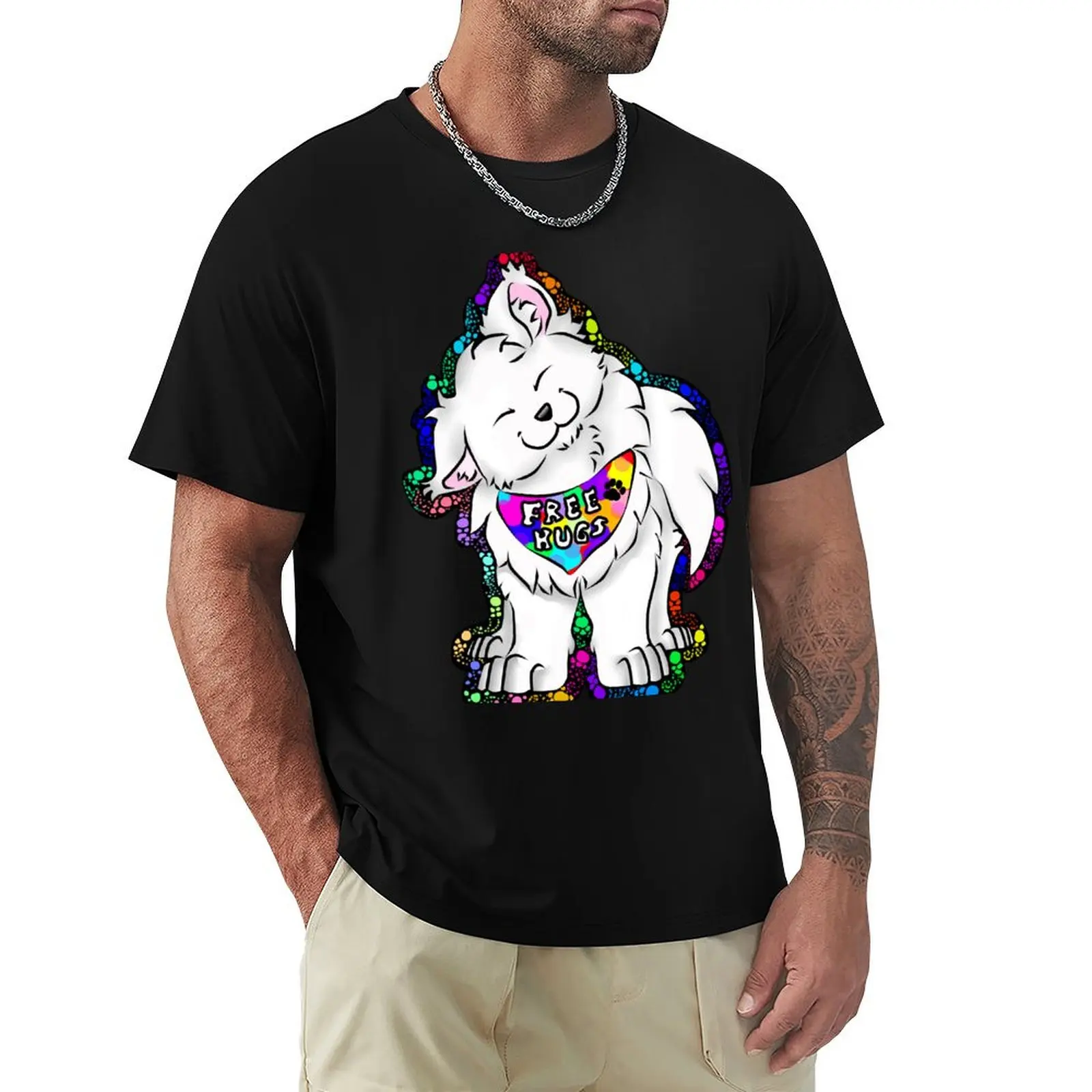 Samoyed T-Shirt Work Wear Simple Tee Shirt