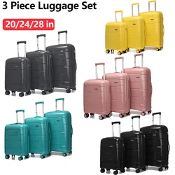 Ensemble de bagages en PP avec roue tournante, valise de voyage familiale, bagage, 20 