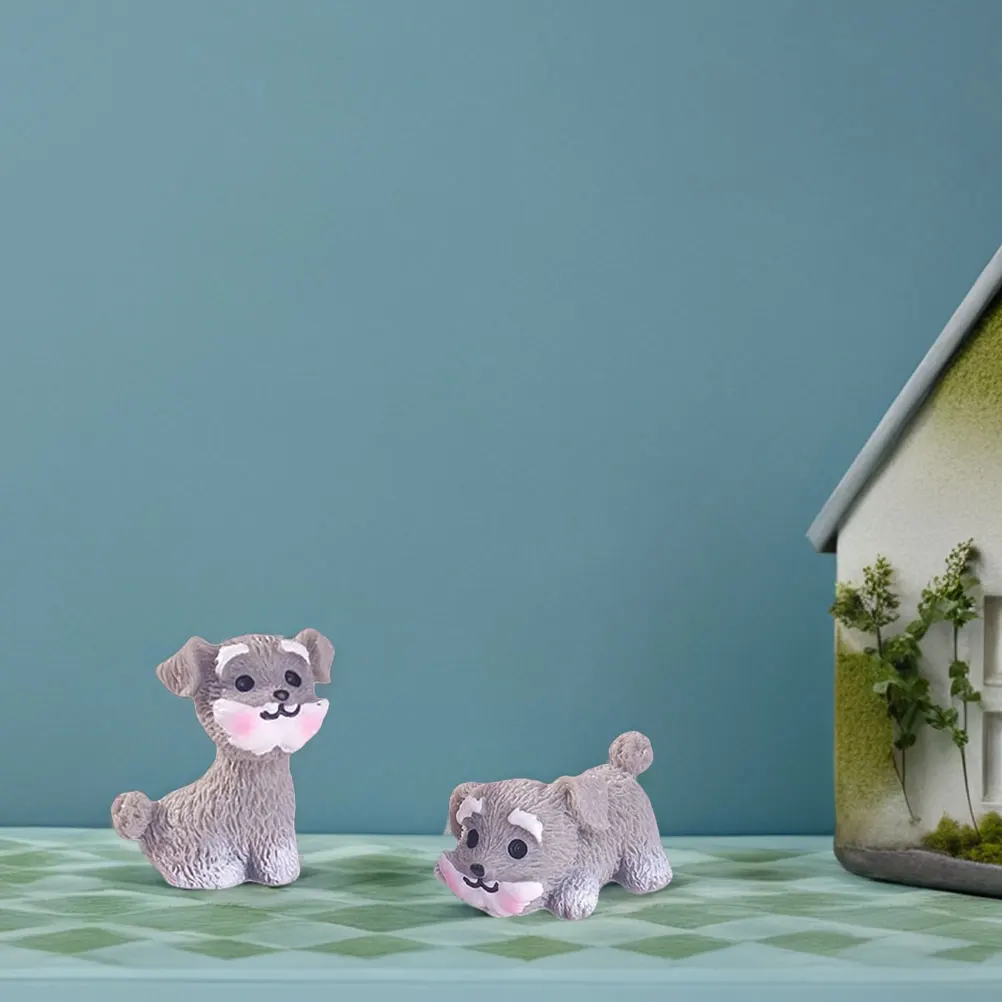 

9Pcs Lifelike Schnauzer Dog Resin Figurines Tiny Puppy Decorative Statues For Indoor Planters Bookshelves And Windowsills