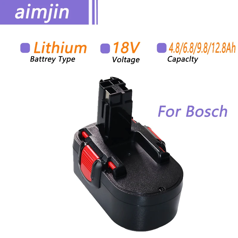 18V 4.8/6.8/9.8/12.8Ah Remplacement Battery for Bosch BAT025 BAT026 BAT160 2607335277 2607335535 2607335735 PSR 18 VE-2 GSR