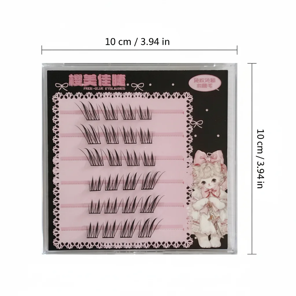 Faux cils ailés de renard, sans colle, style coréen, en Faux vison, noirs, 7-13mm, longueurs mixtes pour un Look naturel et épais