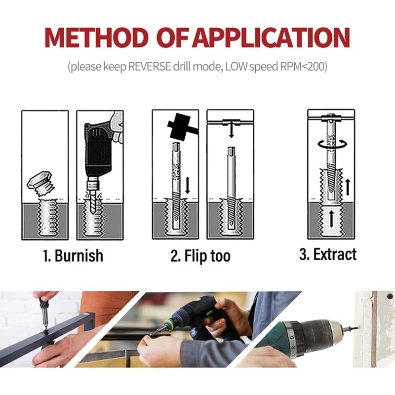 Y1AD 22Pieces Damaged Screw Extractor Drill Bit Set Stripped Screw Extractor for Broken Bolt Extractor All-Purpose