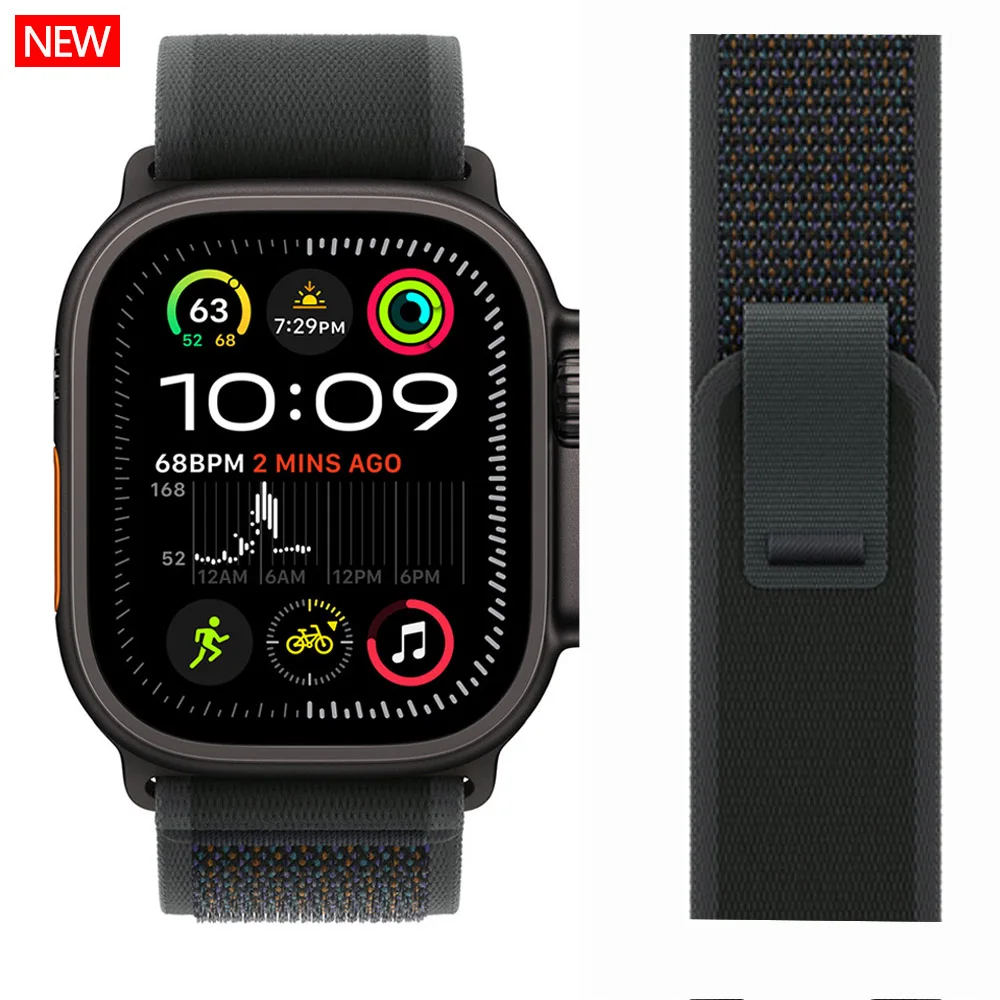 애플 워치 밴드용 트레일 루프 스트랩, 울트라 2 49mm, 46mm, 42mm, 40mm, 44mm, 45mm, 공식 웹 사이트 팔찌, iWatch 시리즈 10 9 8 7 SE
