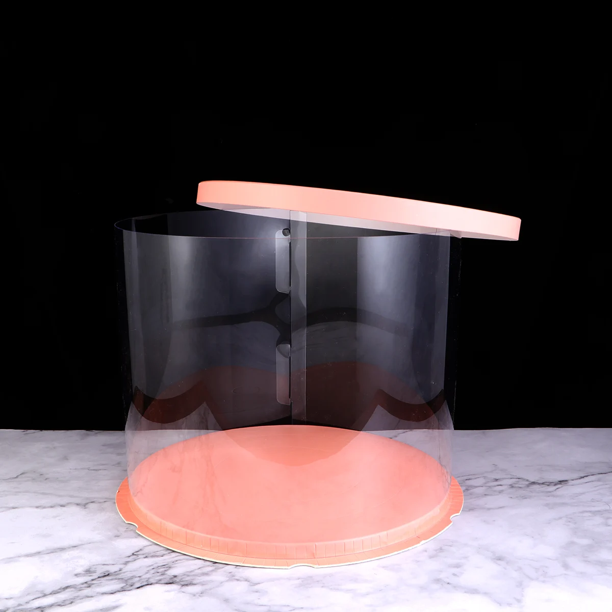 

Cake Carrier Holder Packaging Bakery Boxes Transparent Pink Food Crisper