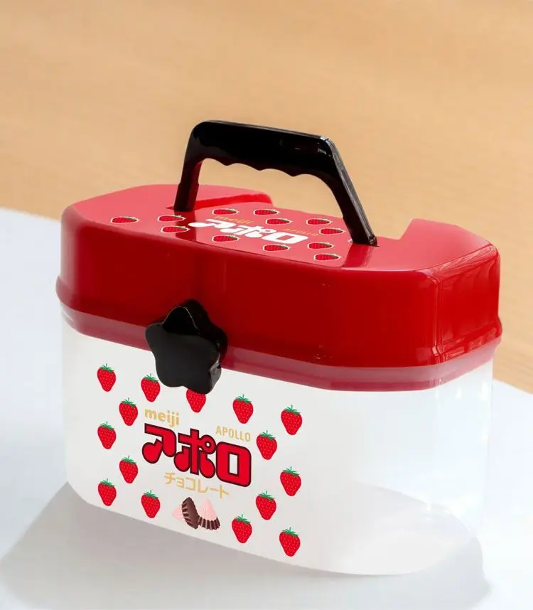 Nette Cartoon Kinder Doppel Schichten Lagerung Box Tragbare Kunststoff Spielzeug Kreide Snack Baustein Organizer Umweltfreundliche Material – Detail 7