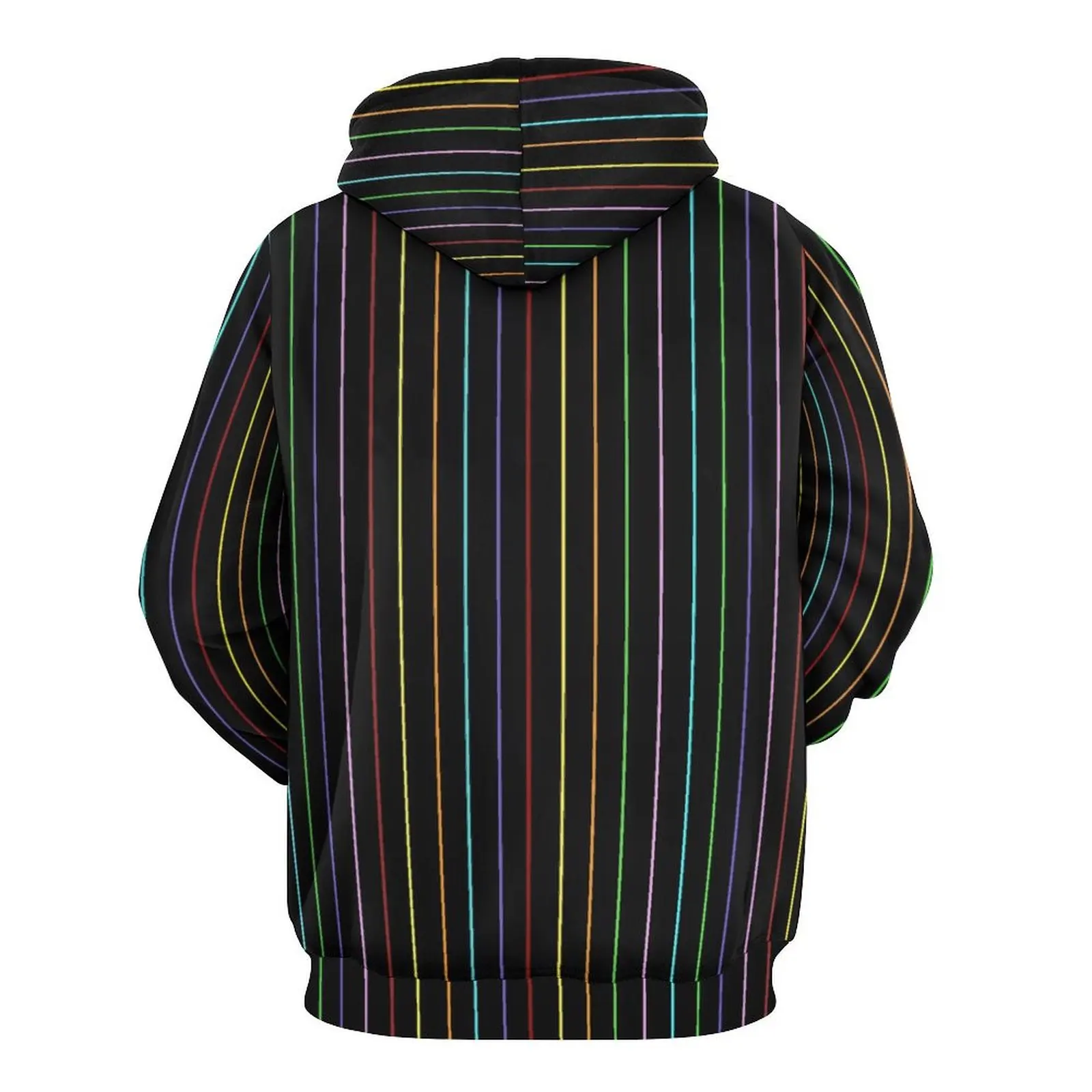 Rainbow Striped Hoodies Long Sleeve Colorful Lines Trendy Casual Hoodie Autumn Street Wear Oversized Loose Hooded Sweatshirts