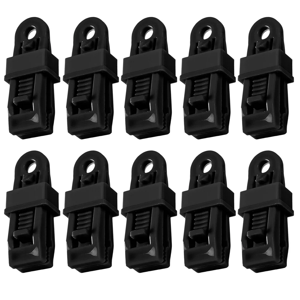 

10pcs Black Tent Tarp Clips Heavy Duty Waterproof Tear Resistant Camping Awnings Caravans Tarps Canvas Boat Covers Swimming Pool