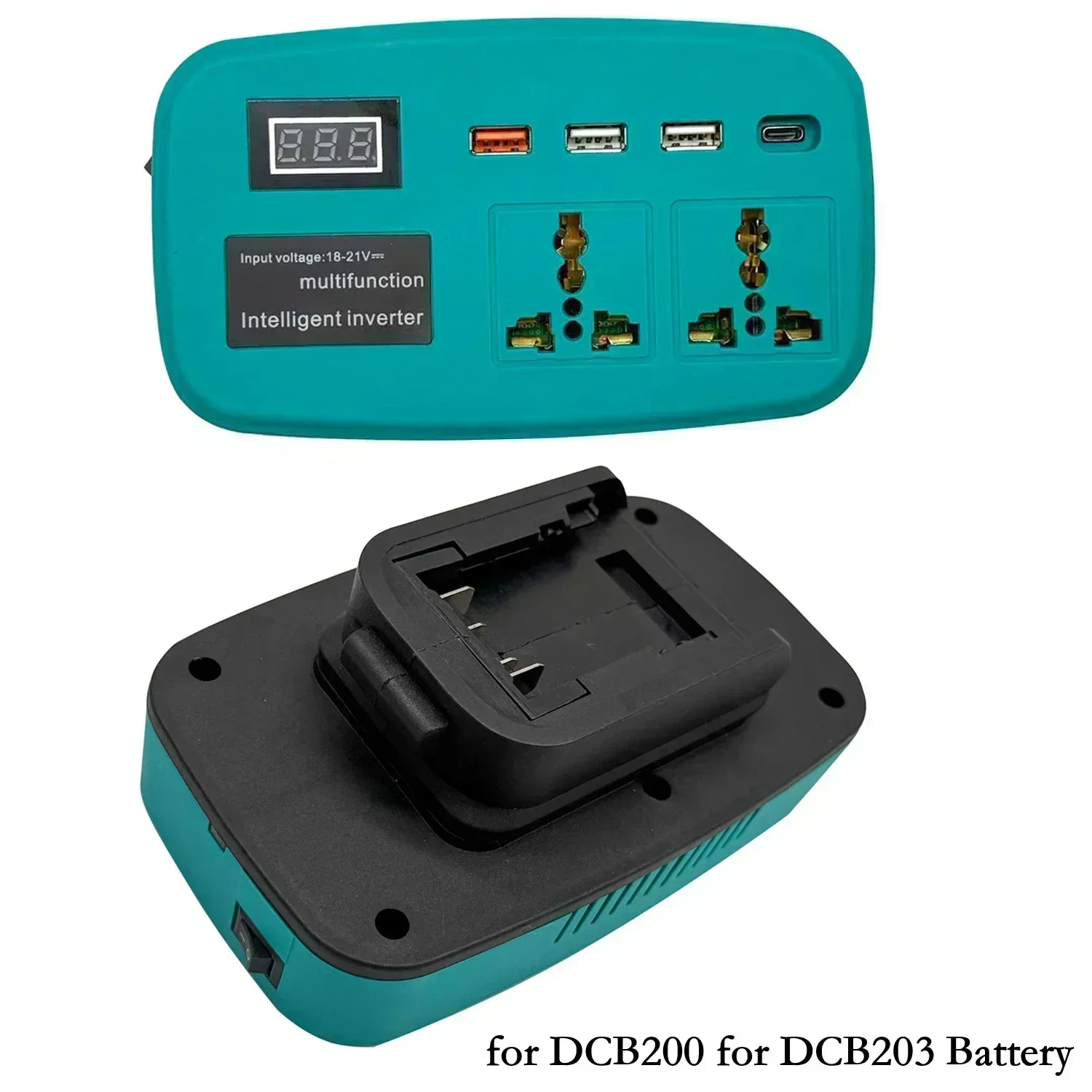 

Адаптер преобразователя батареи постоянного тока в переменный ток 220 В S-mart инвертор с USB-портами для зарядки для аксессуаров для электроинструментов