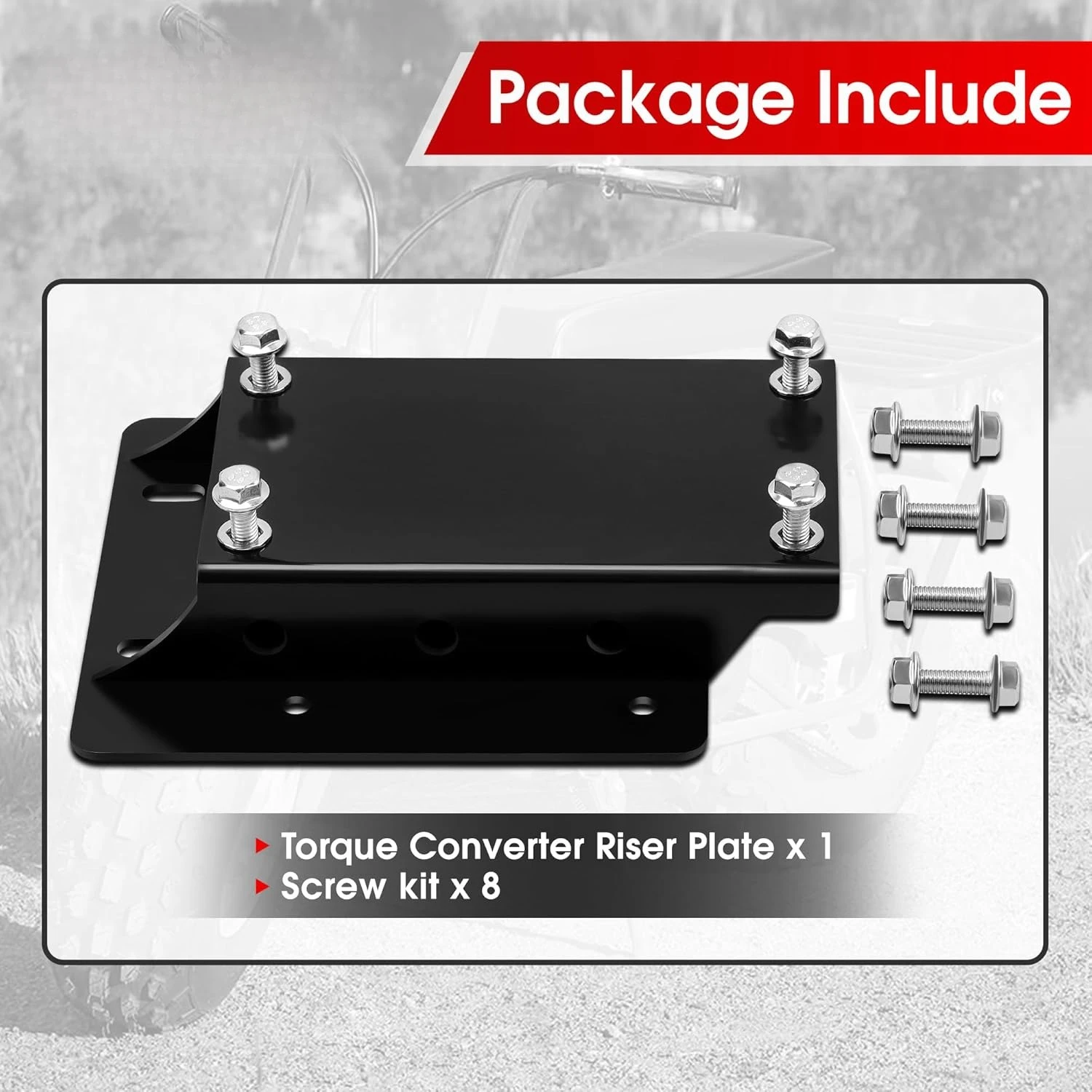 블랙 토크 컨버터 라이저 플레이트 마운트 1.75 인치 리프트 핏 프레데터 196cc 212cc 엔진 콜만 미니 자전거 오토바이